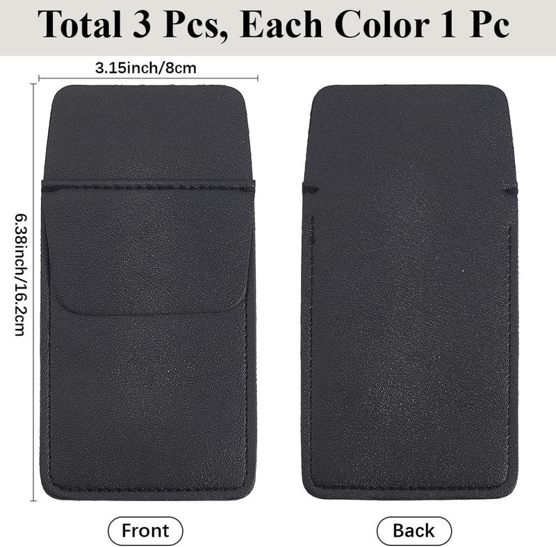 CALFOVERA 3PCS 3 Colors Genuine Leather Pen Pocket Protector Multipurpose Pen Pouch Holder Durable Tool Organizer Heavy Duty Pencil Pocket Protector for Nurse Teacher Shirts Hospital Office - Image 2